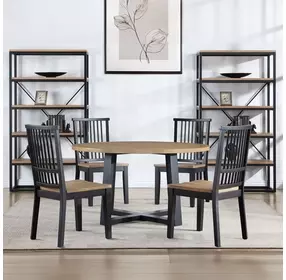 Magnolia Black Round Dining Room Set