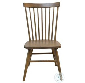 Colonial Oak Weathered Chestnut Spindle Back Side Chair Set of 2