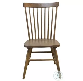 Colonial Oak Weathered Chestnut Spindle Back Side Chair Set of 2