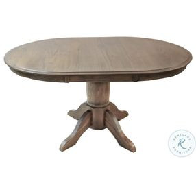 Colonial Oak Weathered Chestnut Pedestal Extendable Dining Table