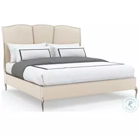 Un Deux Trois Stylized Rose King Upholstered Panel Bed