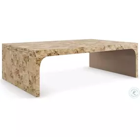 Burlesque Mappa Burl And Brazen Bronze Leaf Cocktail Table