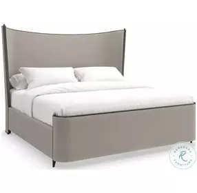 Provence Craftsman Gray King Upholstered Panel Bed