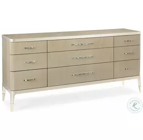 All Dressed Up Champagne Shimmer And Whisper Of Gold 9 Drawer Dresser