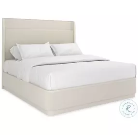 Fall In Love Matte Pearl Upholstered King Platform Bed