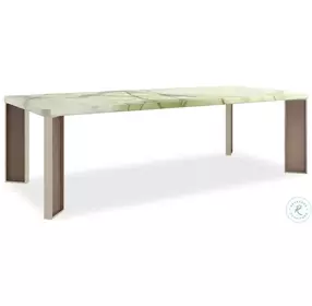 The Naturalist Green Onyx And Brushed Gold Dining Table