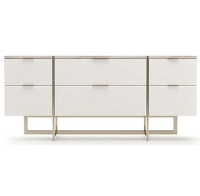 Wish You Were Here Sandstone Almond Milk and Whisper of Gold 6 Drawer Dresser