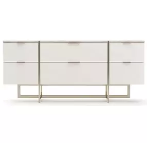 Wish You Were Here Sandstone Almond Milk and Whisper of Gold 6 Drawer Dresser