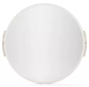 Overlap Latte and Travertine Round Wall Mirror
