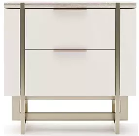 Wish You Were Here Sandstone Almond Milk and Whisper of Gold 2 Drawer Nightstand