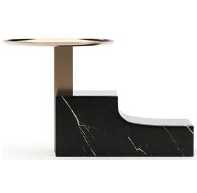 Overlap Nero Marquina and Whisper of Gold Nightstand Base