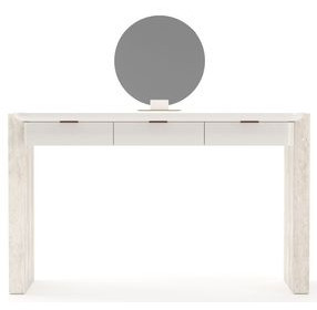Overlap Latte and Travertine 3 Drawer Vanity with Mirror