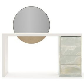 Monaco Almond Milk 4 Drawer Vanity with Mirror