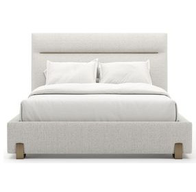 Counter Balance Oatmeal Queen Upholstered Panel Bed