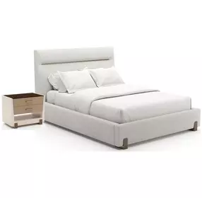 Counter Balance Oatmeal Upholstered Panel Bedroom Set