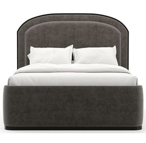 Wanderlust Pewter and Seal Skin Upholstered Queen Panel Bed