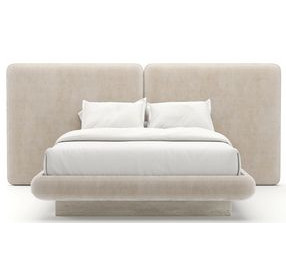Overlap Ivory Upholstered Queen 2 Panel Bed