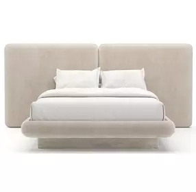 Overlap Ivory Upholstered Queen 2 Panel Bed
