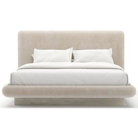 Overlap Ivory Upholstered King Panel Bed