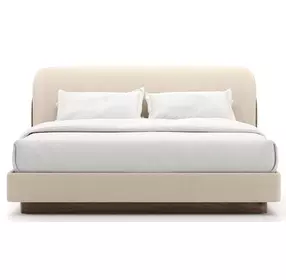 Fleur Ivory and Porcini Upholstered King Panel Bed