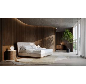 Fleur Ivory and Porcini Upholstered Panel Bedroom Set