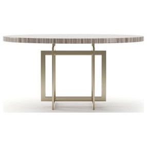 Wish You Were Here Sandstone and Whisper of Gold 60" Round Dining Table