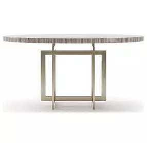 Wish You Were Here Sandstone and Whisper of Gold 60" Round Dining Table