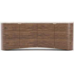 Fleur Porcini and Travertine 4 Door Sideboard