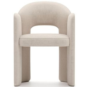 Overlap Ivory Upholstered Arm Chair