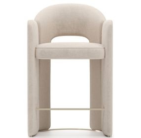 Overlap Ivory Upholstered Counter Height Stool
