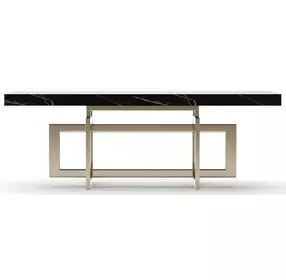 Wish You Were Here Black Marble and Whisper of Gold 48" Rectangular Cocktail Table