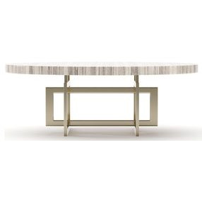 Wish You Were Here Sandstone and Whisper of Gold 48" Round Cocktail Table