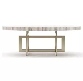 Wish You Were Here Sandstone and Whisper of Gold 48" Round Cocktail Table