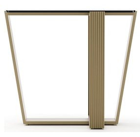 Counter Balance Brushed Gold and Smoked Bronze Glass Top Side Table