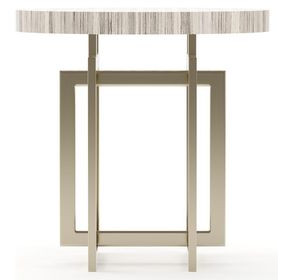 Wish You Were Here Sandstone and Whisper of Gold Round Side Table