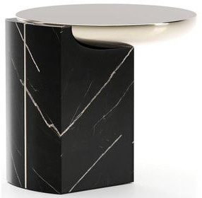 Overlap Nero Marquina and Whisper of Gold Round Side Table