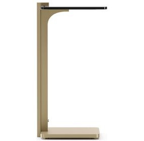 Counter Balance Brushed Gold and Smoked Bronze Glass Top Spot Table