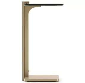 Counter Balance Brushed Gold and Smoked Bronze Glass Top Spot Table
