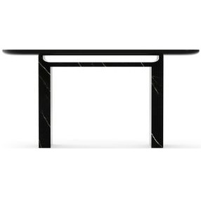 Overlap Piano Black and Nero Marquina 67" Console Table