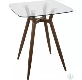 Clara Clear Glass Brown Square Counter Height Table