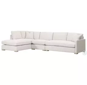 Clara Stone Basketweave Performance Fabric Modular LAF Sectional