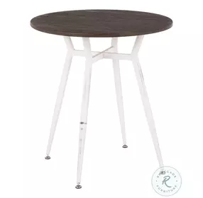 Clara Vintage White Metal And Espresso Bamboo Round Dinette Table