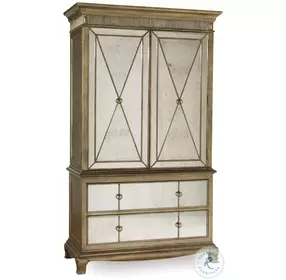 Sanctuary Silver Greige With Amber Glaze Armoire