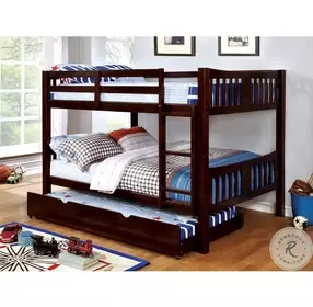 Cameron Dark Walnut Full Over Full Bunk Bed