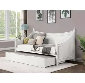 Lycoris White Twin Daybed with Trundle