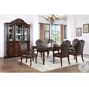 Nouvelle Brown Cherry Extendable Dining Room Set