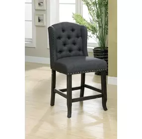 Sania Antique Black and Gray Upholstered Counter Height Chair Set of 2