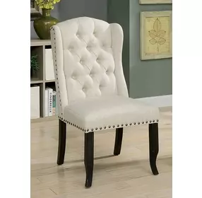 Sania Antique Black and Beige Upholstered Wingback Chair Set of 2