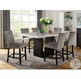 Kian White And Black Counter Height Dining Room Set