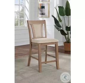 Upminster Natural And Beige Counter Height Stool Set of 2